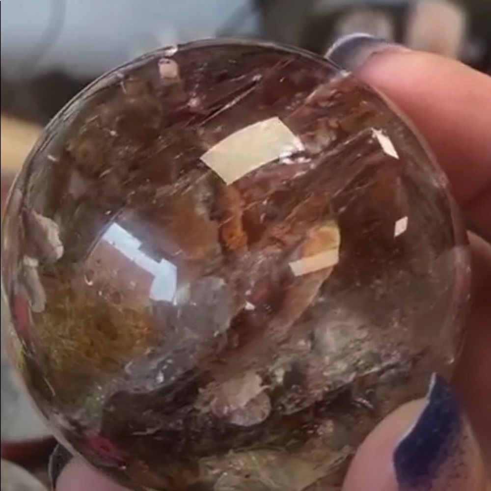 Garden phantom quartz sphere